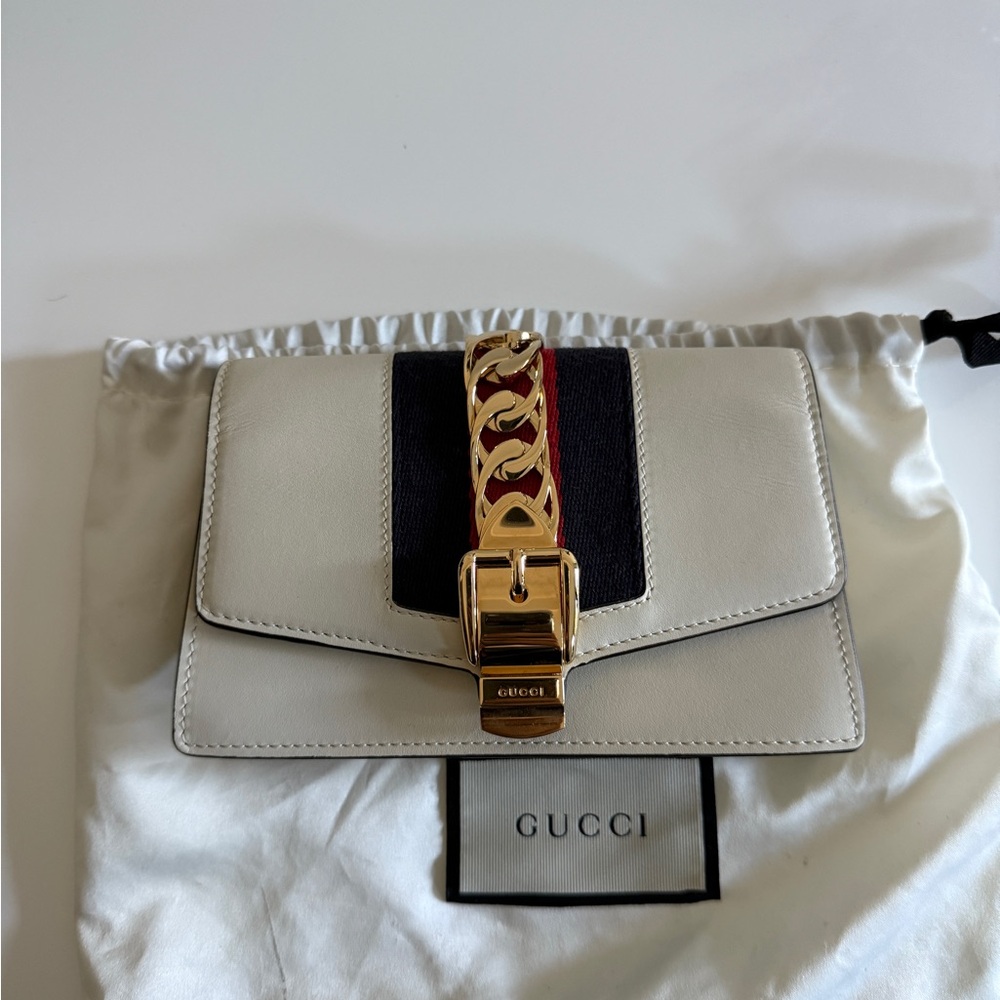 Gucci Ivroy Calfskin Super Mini Sylvie Chain Shoulder Bag